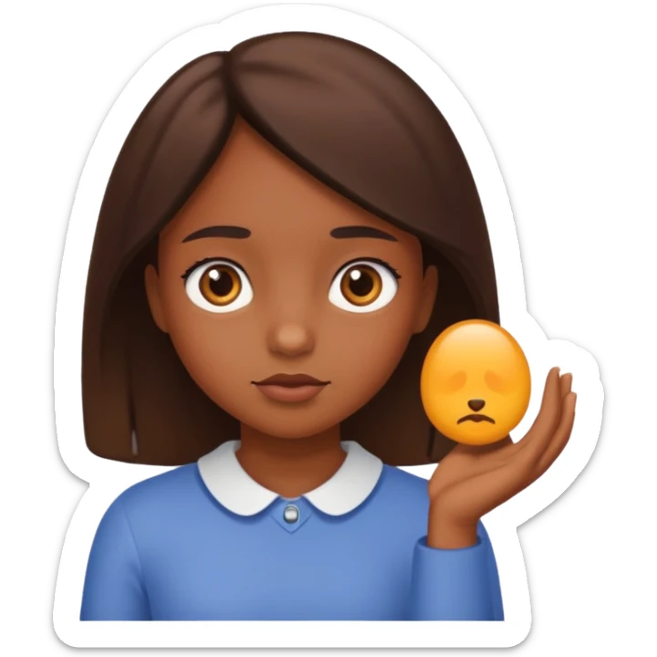 chica investigando sticker