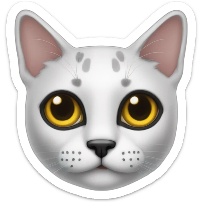 gato negro con ojos grandes, con un letrero diciendo “OK” sticker