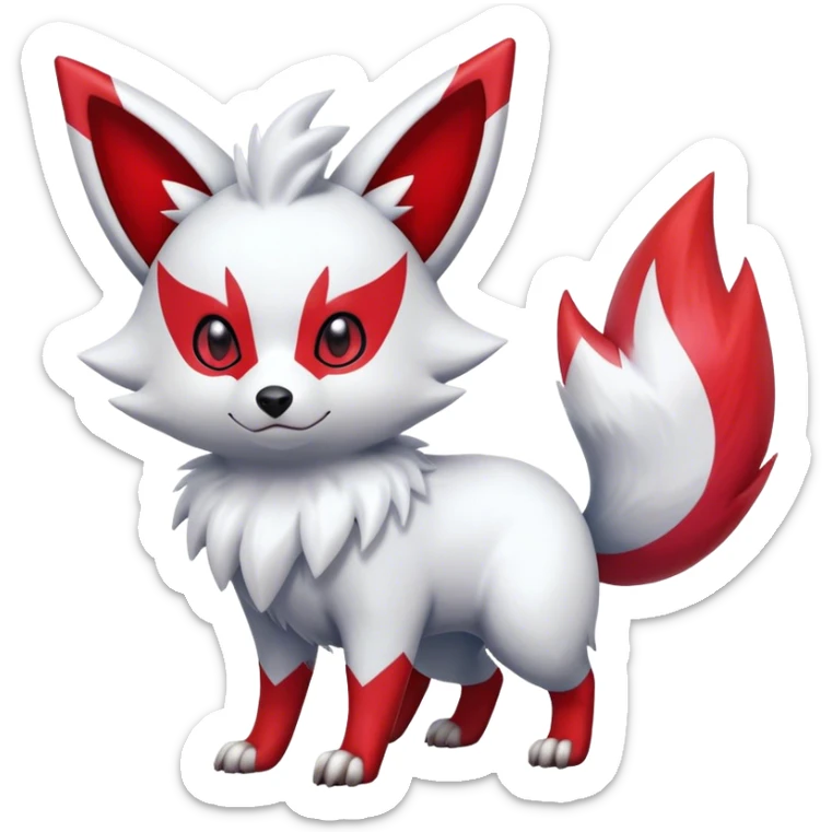 Epic Shiny Cool Cute Kawaii Zangoose-Zorua-Pokemon-fakemon-hybrid-animal Full Body  sticker