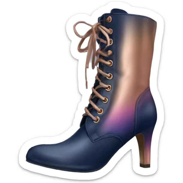 Realistic pair of navy,bronze,and rose gold ombre boot high heel shoes. sticker