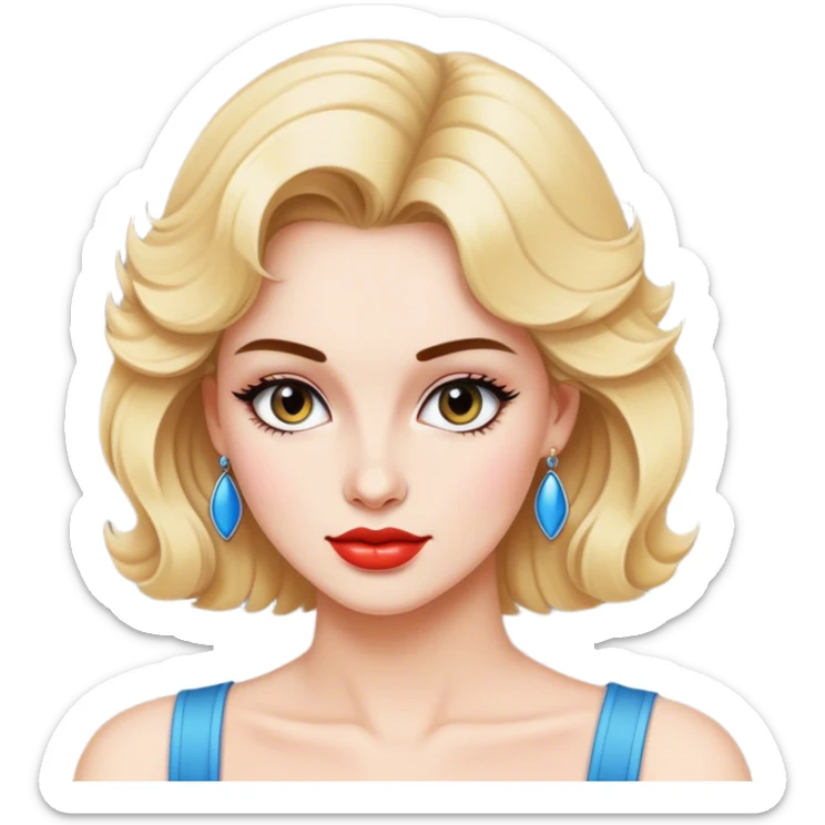 Beautiful woman in 1980’s woman fashion look sticker