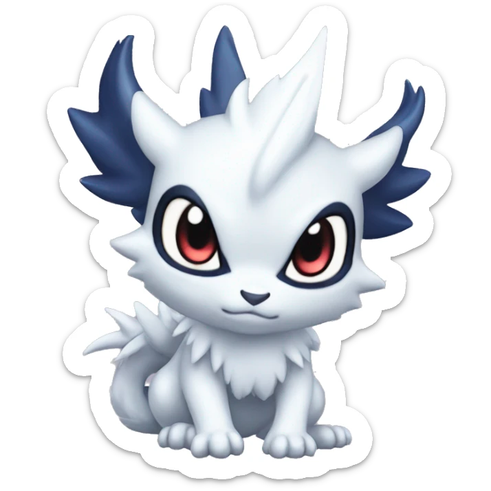 Cute Cool Kawaii Baby Chibi Nargacuga-Absol-Pokémon Full Body Detailed High Quality sticker