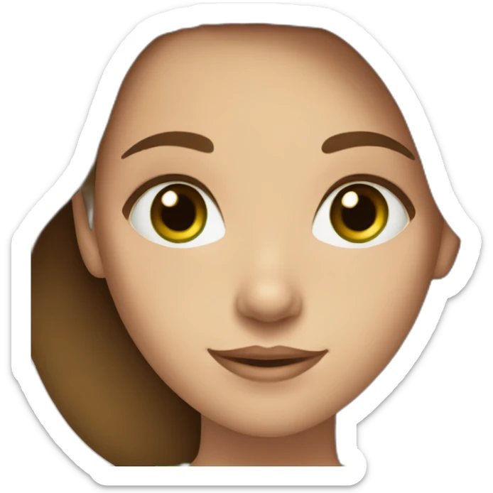 a girl with brown hair and green eyes sticker
