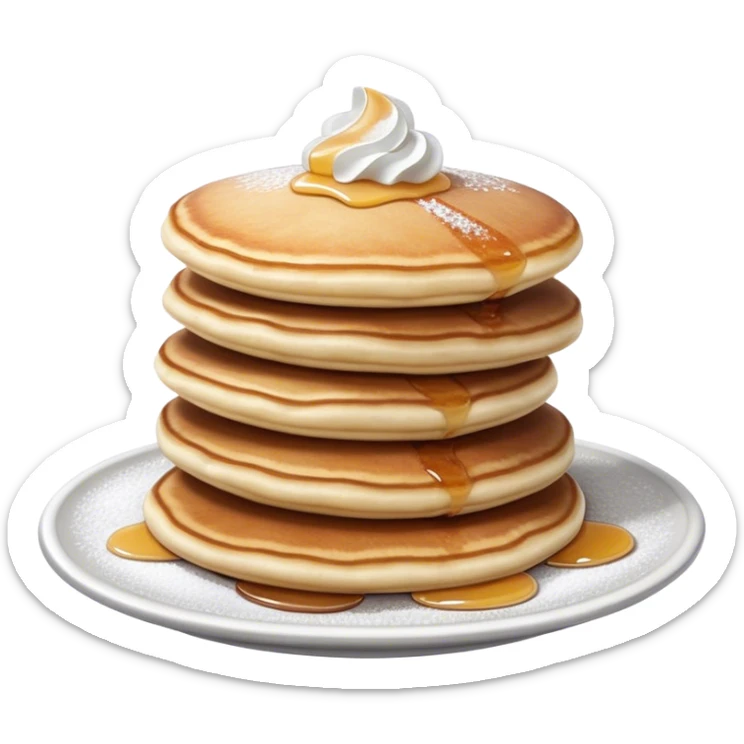 Poffertjes Cinematic Realistic Poffertjes Dessert Emoji, depicted as small, fluffy Dutch pancakes dusted with powdered sugar, rendered with lifelike textures and warm, inviting lighting. sticker