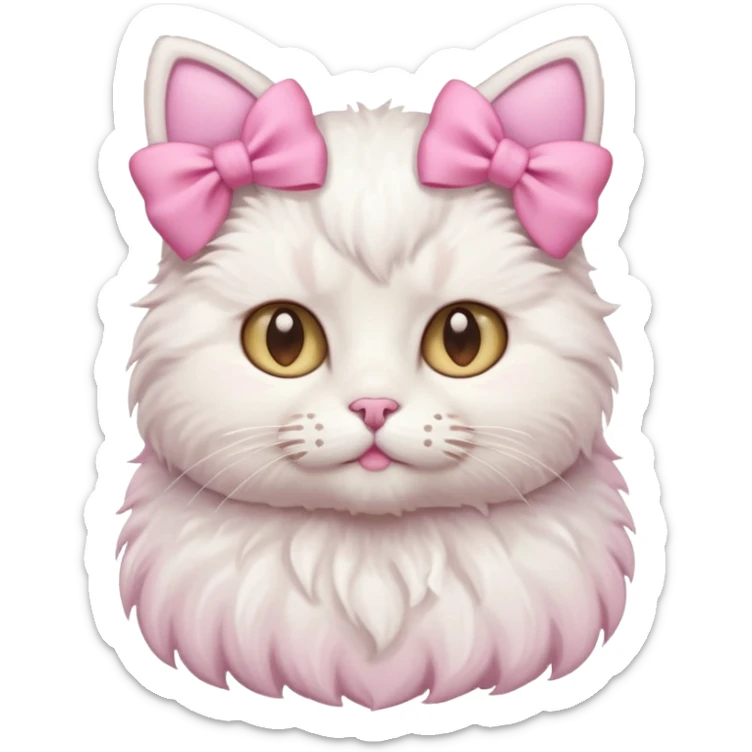 gato con lazos rosa sticker