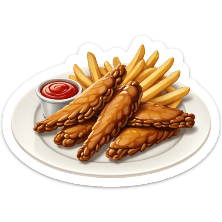 Wings and fries sticker