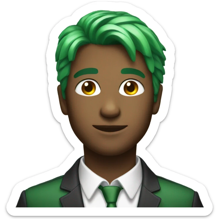 handsome male in stylish attire change hair color to green  sticker