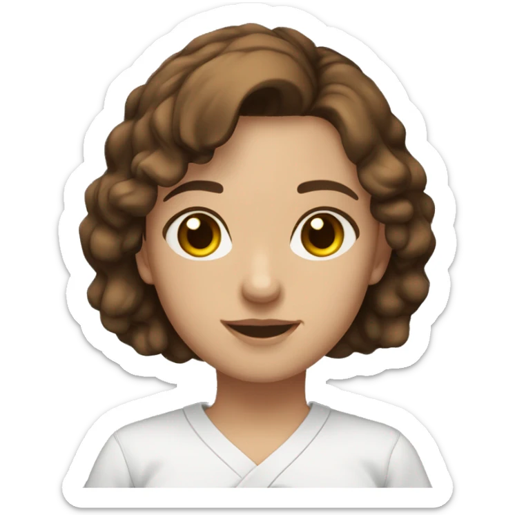 GİRL whit brown hair and dark brown eyes midle weigth and midle height  sticker