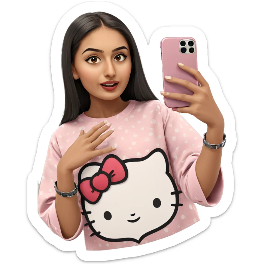 selfie of girl in mirror sticker