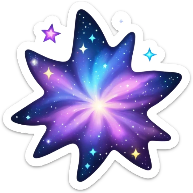 Dark dull divine celestial nebulae glistening glossy sparkly shiny glittery scenery  sticker
