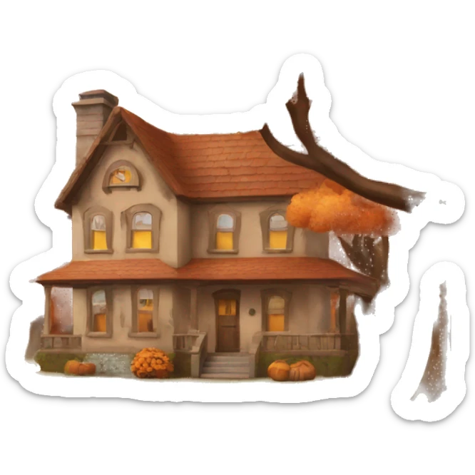 Autumn home sticker