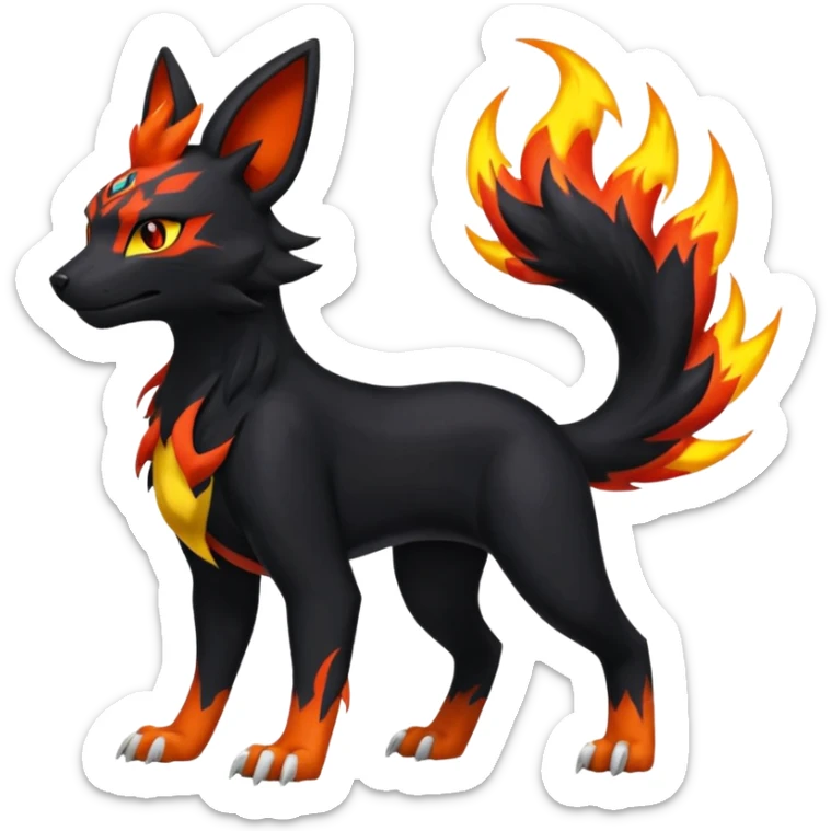 
Houndour-Torracat-Zorua-Salandit-Flareon-Fakémon-Digimon-fusion (full body) sticker