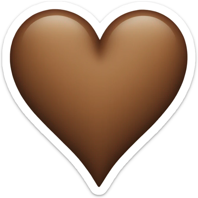 Brown heart sticker