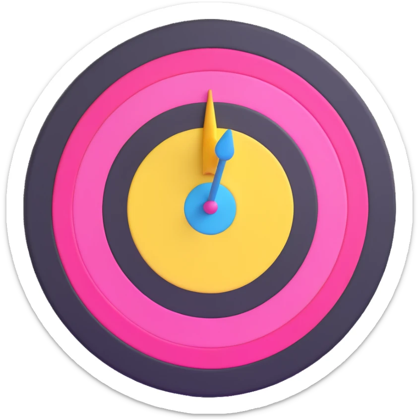 A cute bullseye target with spring pastel colors of yellow, pink and light blue sticker