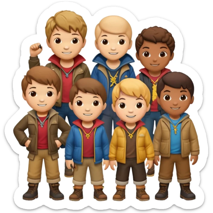 The Goonies group of kids, adventure movie characters sticker