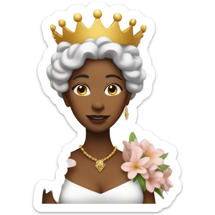 Queen with flowers sticker