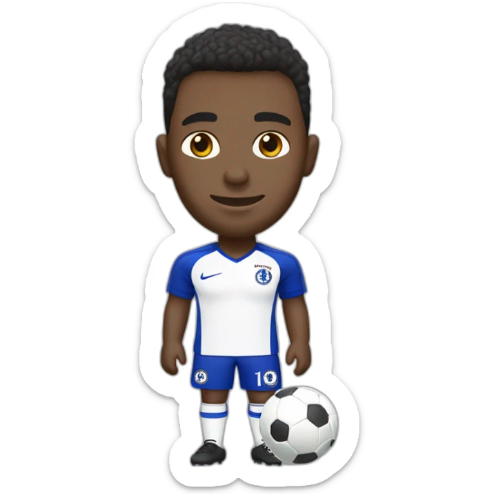 Jugador de fútbol con camiseta del chelsea sticker