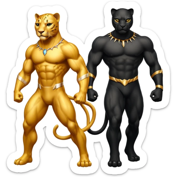 Quieronun emoji de una pantera color dorada y otra color negra, pueden ser separadas o juntas segun sea tu tecnologia para q salgan muy bonitas sticker