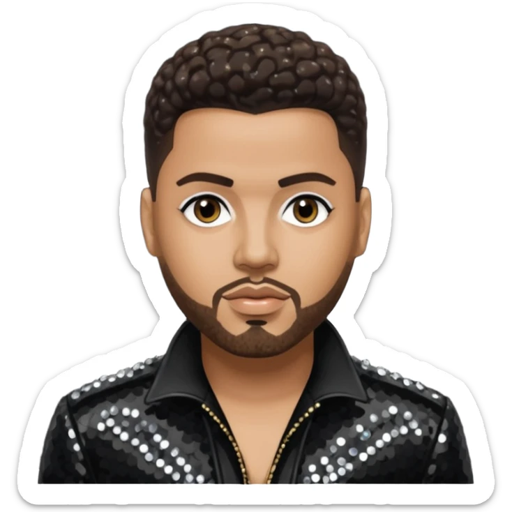 Al B. Sure, R&B Singer with dark brown hair, black sequin outfit sticker