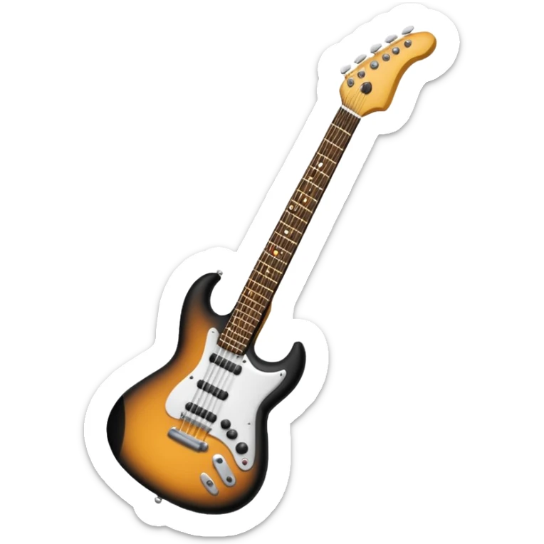 🙂 bu emojinin elinde eloktronik gitar olsun elektronik gitar siyah olsun sticker
