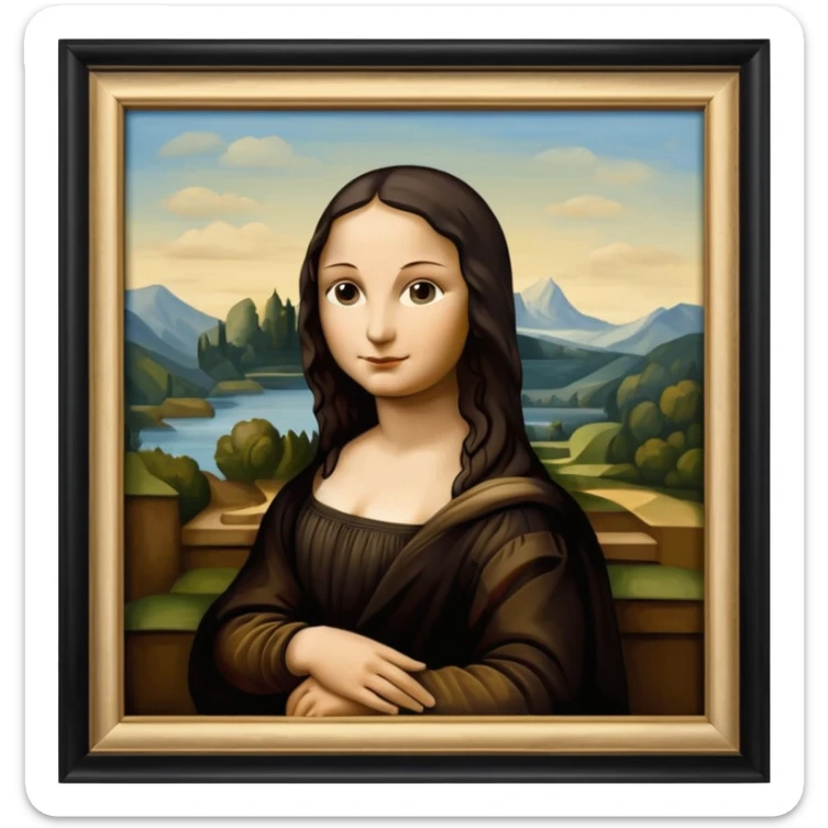  paint of Louvre giocanda frame more similar to a famousnpaint in Paris Louvre  sticker