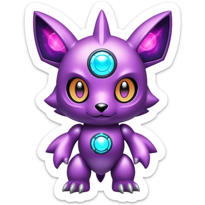 cute kawaii cool edgy futuristic nebula Digimon-Fakemon-animal full body sticker