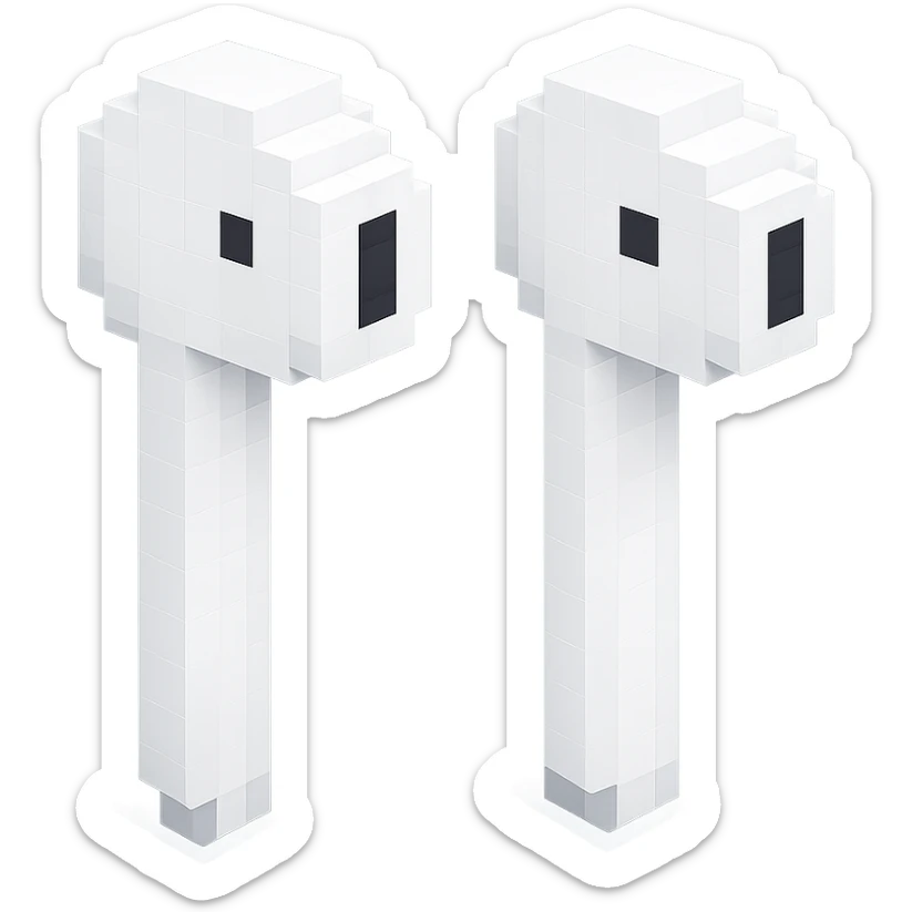 white EarPods headphones with a sleek matte look and soft glow sticker