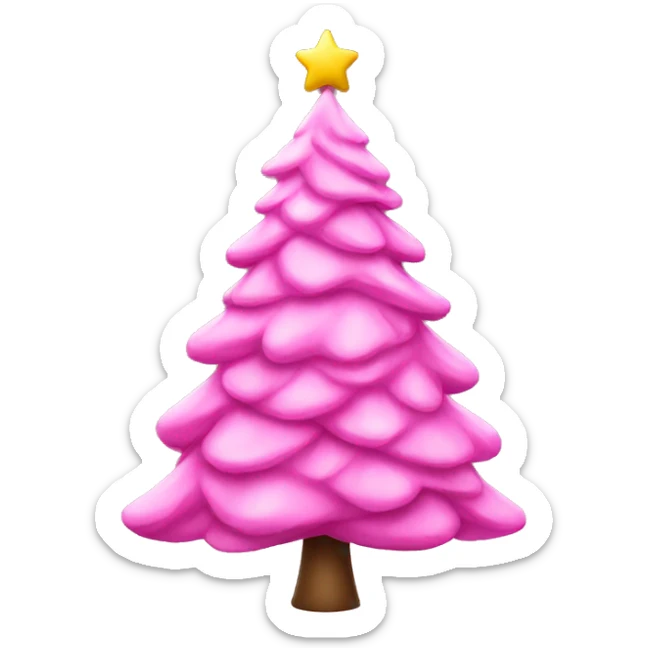 Pink Christmas tree sticker