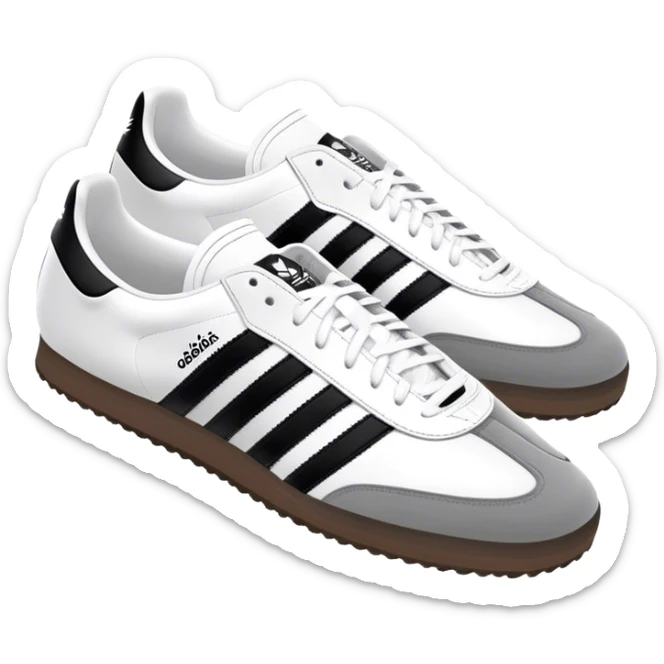 A pair of Adidas samba shoes in the color black and white sticker