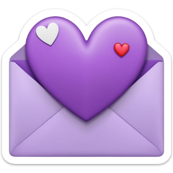 IOS's love letter emoji but with a purple heart instead of a red heart sticker