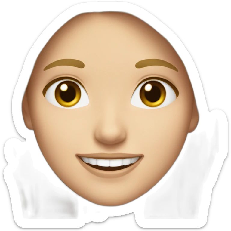 A white girl with a beautiful smile and dark blonde hair sticker