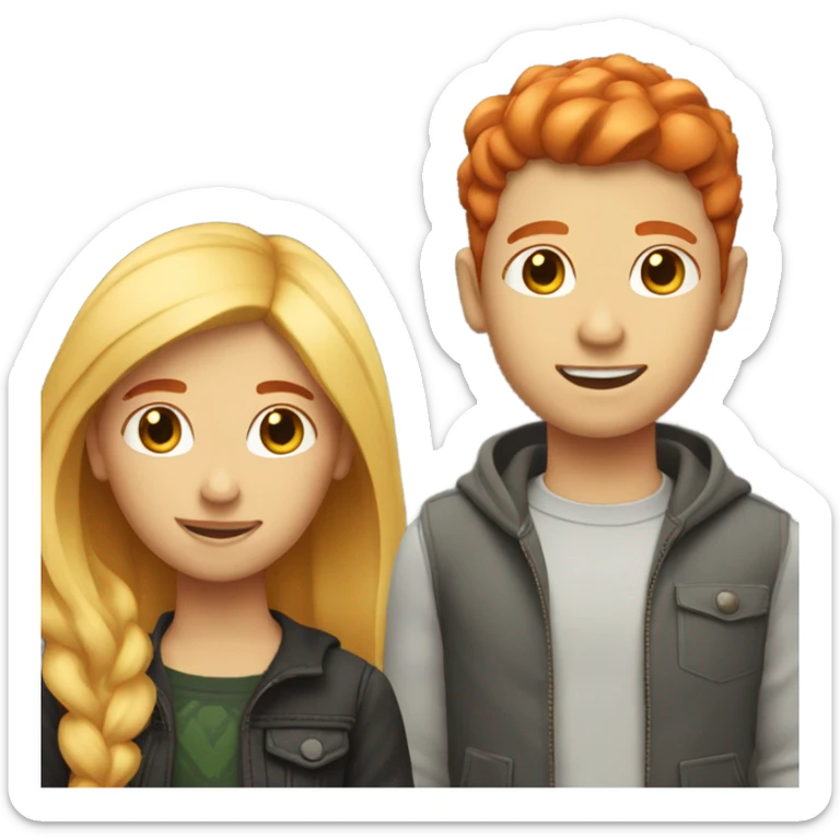 Two best friends one redhead girl and a blonde girl  sticker