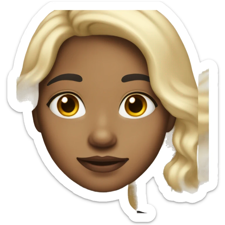 A girl with a light skin shade, dark wavy hair and freckles sticker