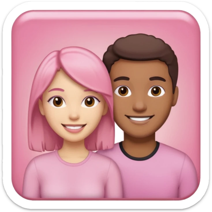 pink polaroid photo of a couple sticker