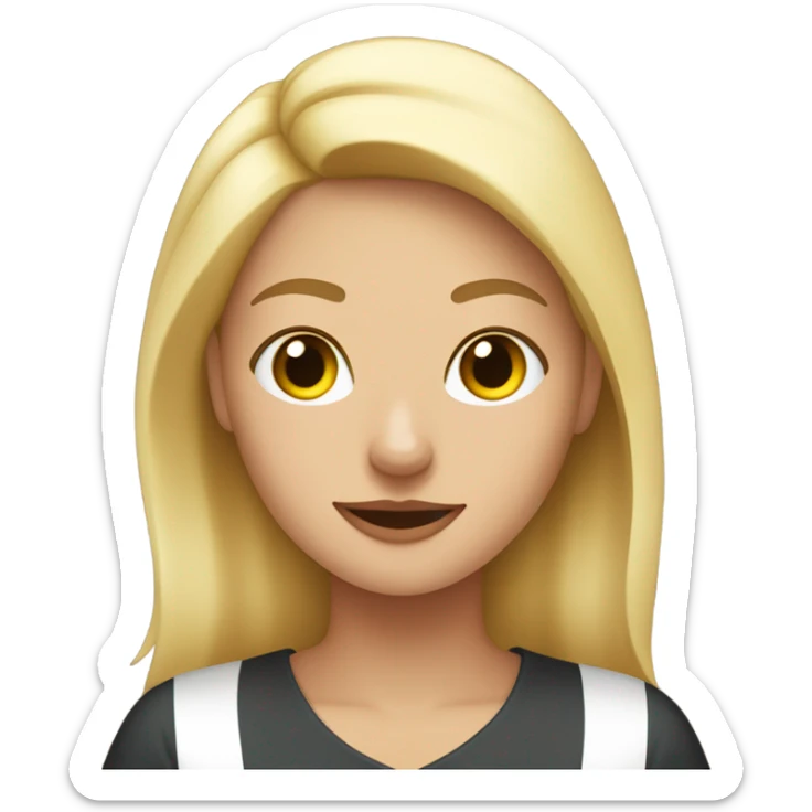 Mujer rubia con gato negro  sticker