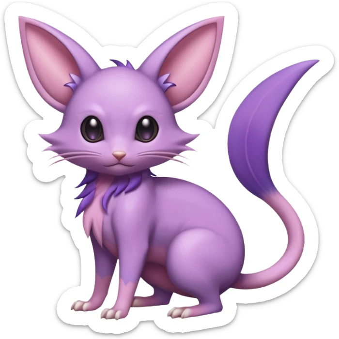 Rattata-Skitty-Espeon-Purrloin-Fakemon-hybrid-creature (full body) sticker