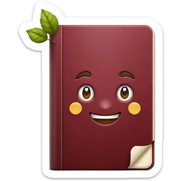 HAZ UN planificador de lista de objetivos en color vinotinto/rojo carmesí brillante, con hojas de cuaderno blancas sticker