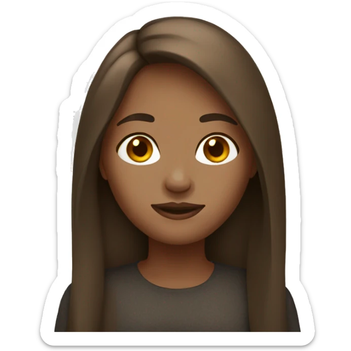 girl brown long hair  sticker