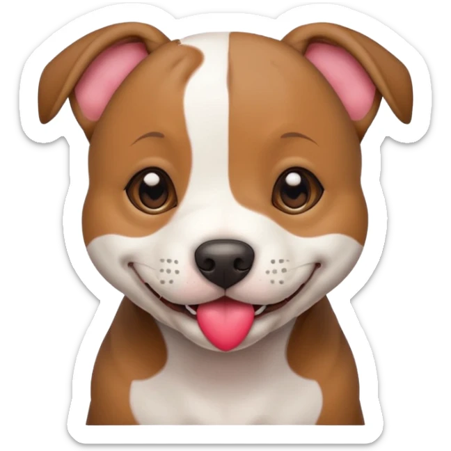 Happy staffy puppy with eyes made of hearts 

 sticker