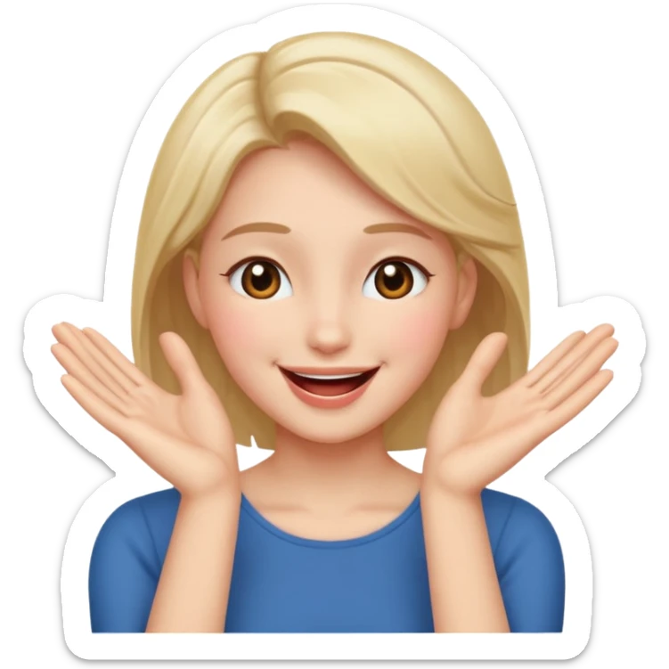 Romance - feeling of excitement associated with love - hands to one side of face sticker