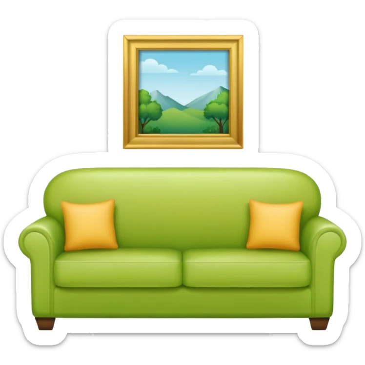 living room in ios emoji style

no TV, and make the couch a light green color sticker