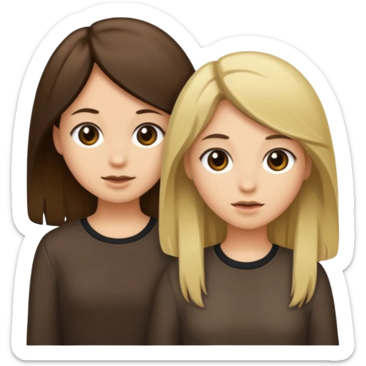 bestiess one with dark brown hair and one with dirty blonde hair sticker