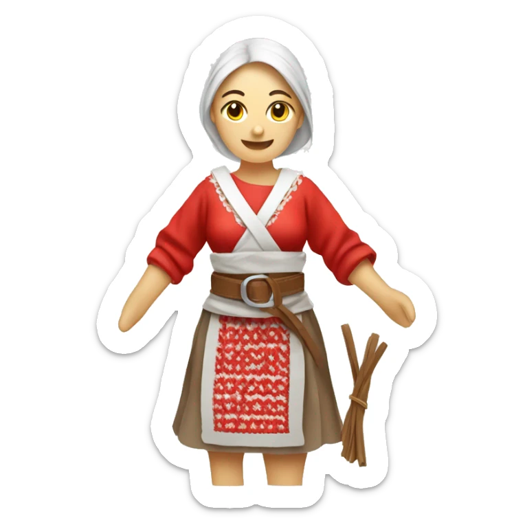 need a emoji, a women who has a 
belt is considered an excellent handiwork of folk weavers. It consists of two-color red-white patterned fabric sticker