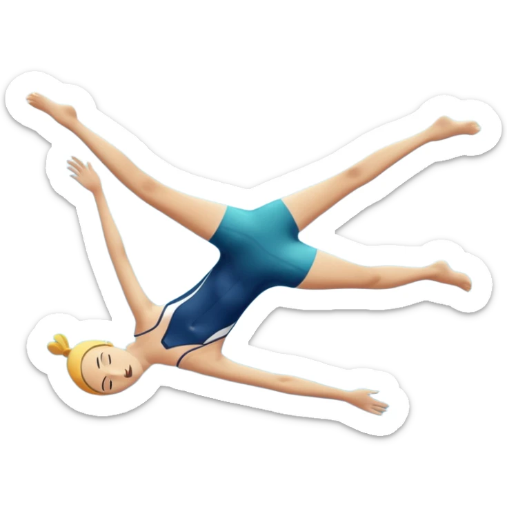 Artistic swimming with the legs out of the water Upsidown sticker