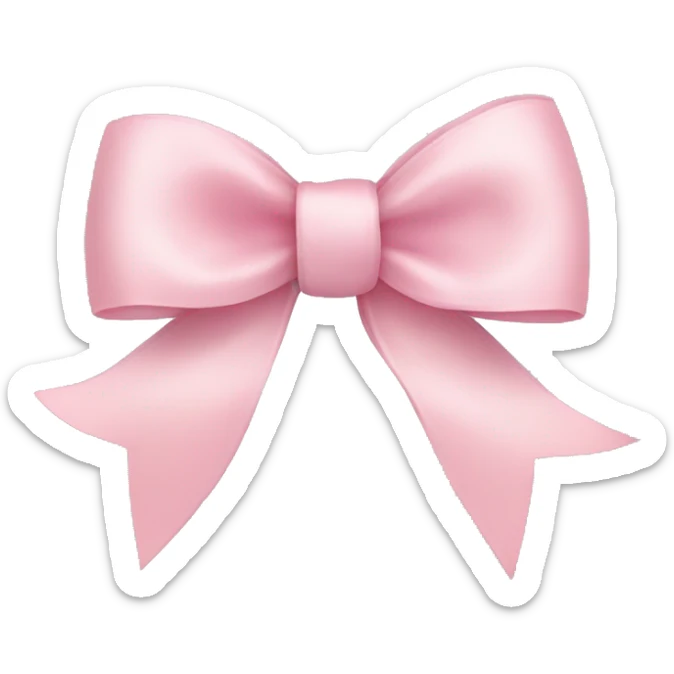 light pink ribbon bow sticker