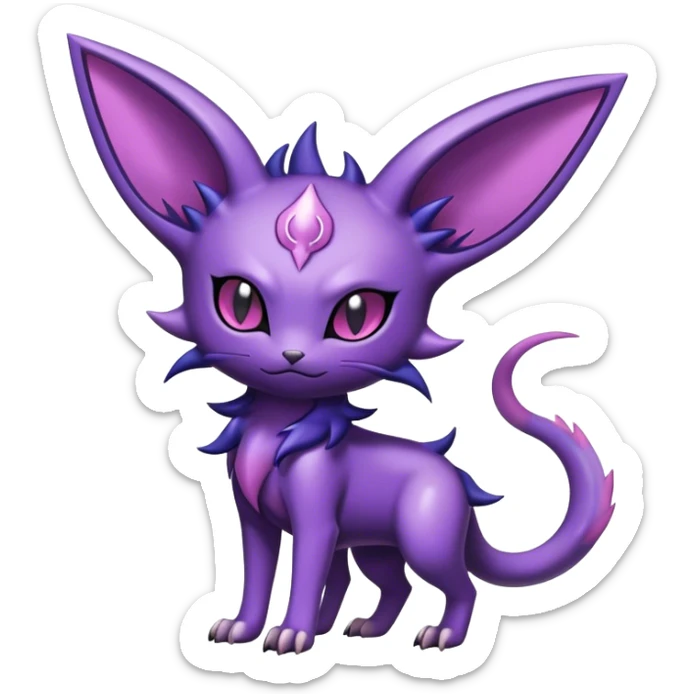 Shiny Dark Cute Edgy Cool Espeon-Haunter-Nidorino-Liepard-fusion-hybrid full body  sticker