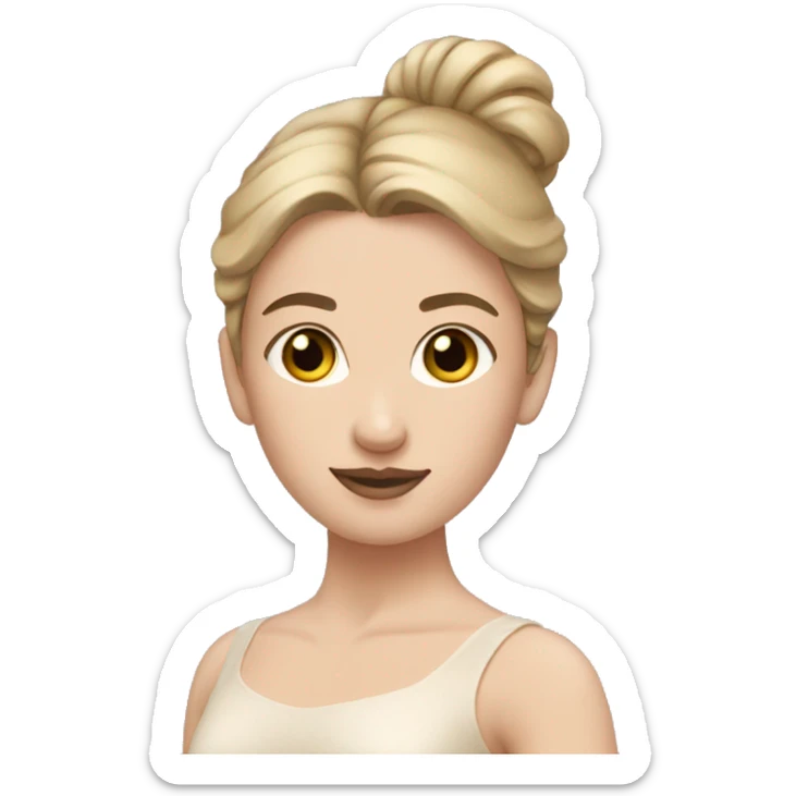 Pale ballerina with dirty blonde hair in a bun sticker