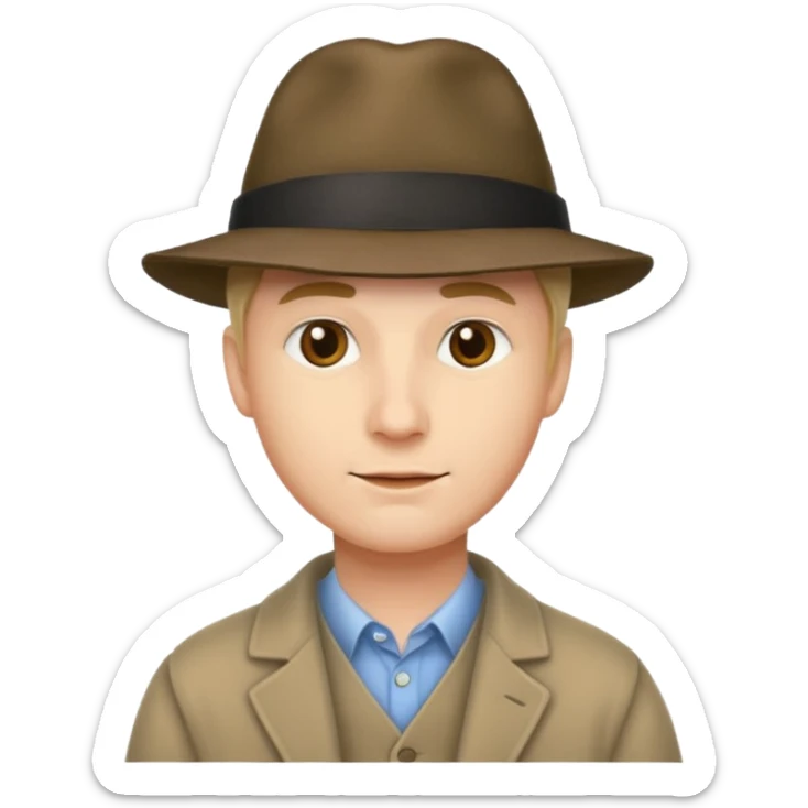 man with hat on  sticker