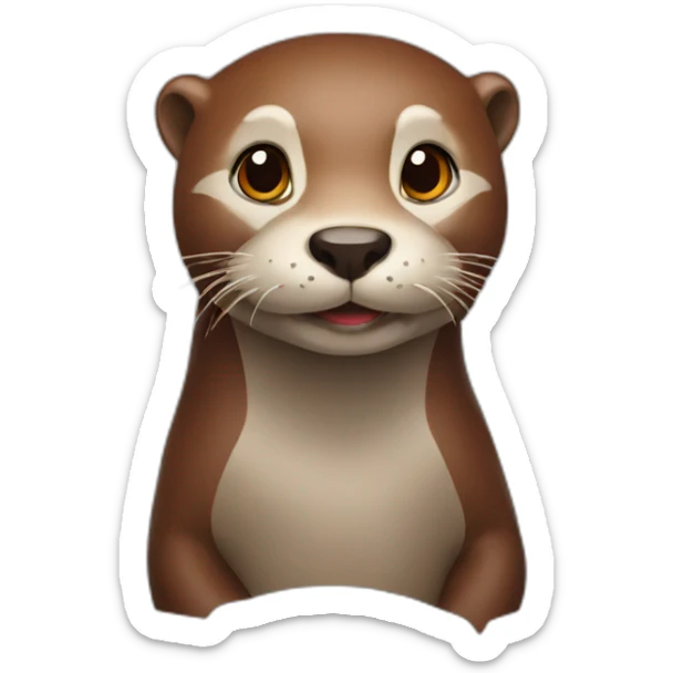 Otter with red head hair sticker