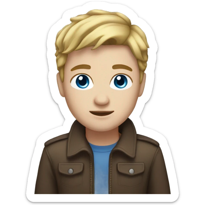 Avatar with brown hair and blonde highlights, blue eyes, and fair skin sticker